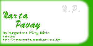 marta pavay business card