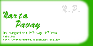 marta pavay business card